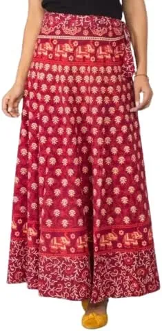 Women's Indian Cotton Wrap Skirts Boho Long Skirt Handmade Wrap Skirt