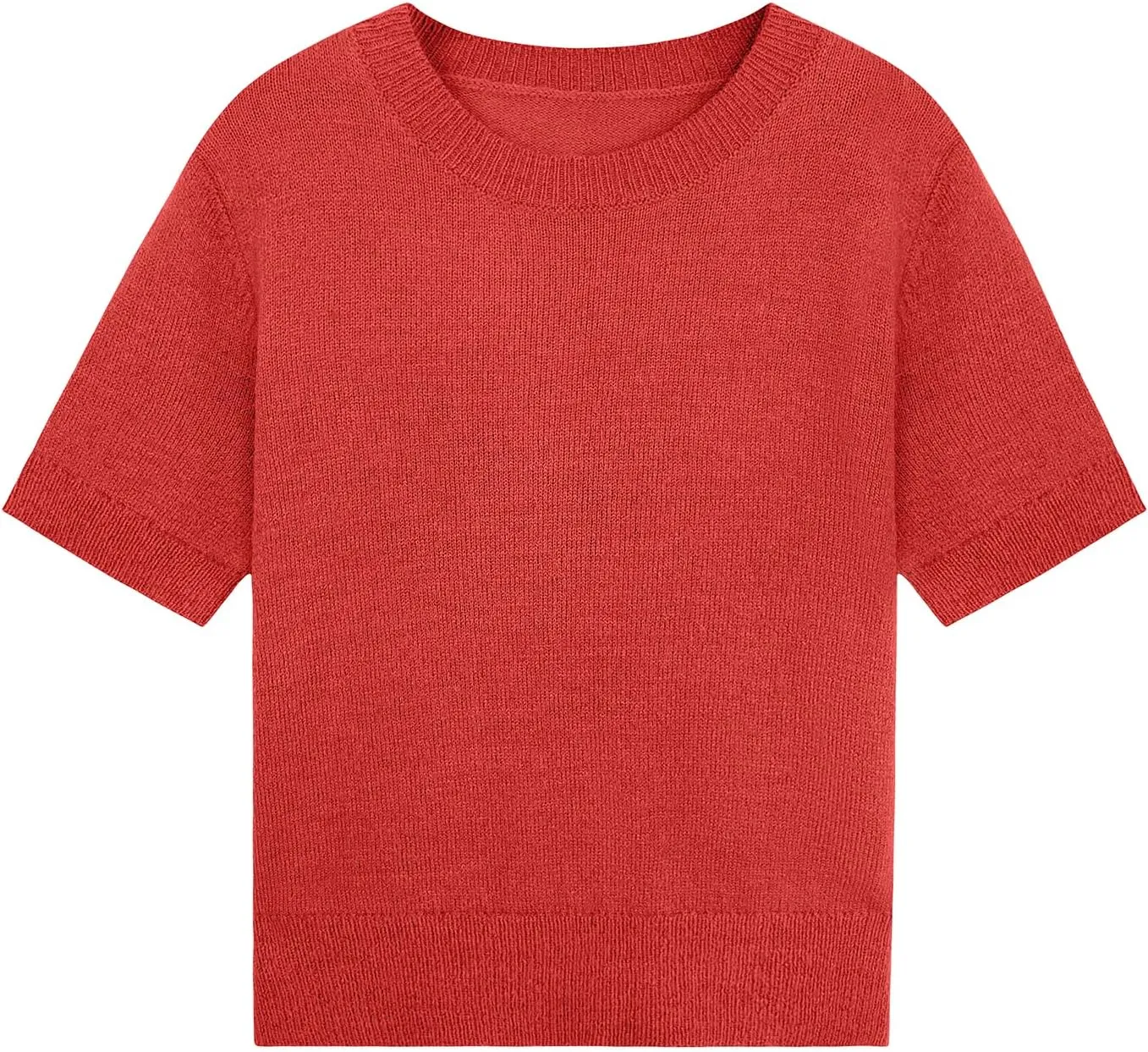 Womens Lightweight Slim Fit Cropped Short Sleeve Sweater Spring 2025 Outfits Crewneck Thin Sheer Knit T-Shirt Top