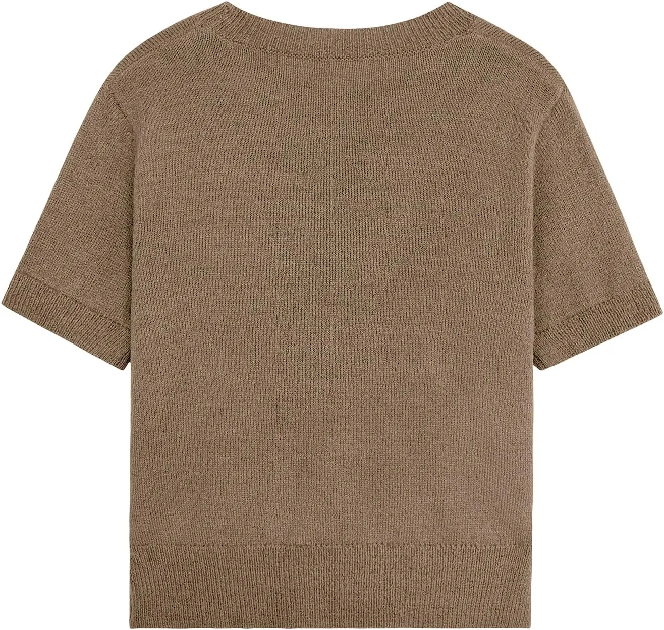 Womens Lightweight Slim Fit Cropped Short Sleeve Sweater Spring 2025 Outfits Crewneck Thin Sheer Knit T-Shirt Top