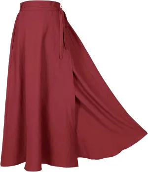 Women's Linen Wrap Skirt Casual Maxi Skirt Vintage A line Linen Skirt