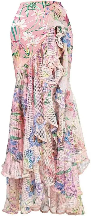 Women's One Piece Swimsuit with Cover up Wrap Skirt Floral Sarong Tummy Control Beach Bikini Set Bathing Suit