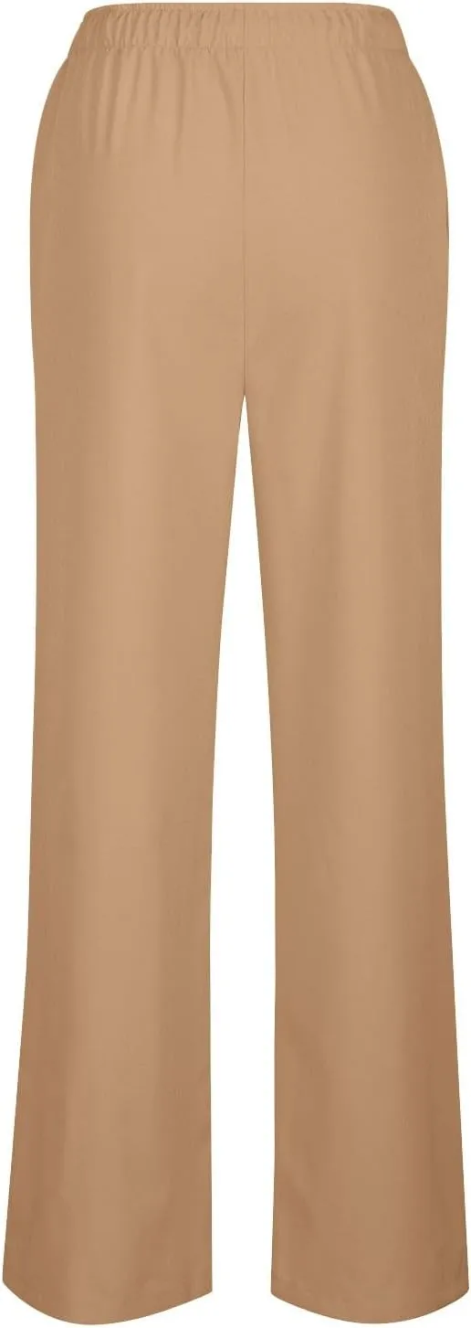 Women's Pants, High Waisted Wide Leg Cotton Linen Pants Straight Sweatpants Lounge