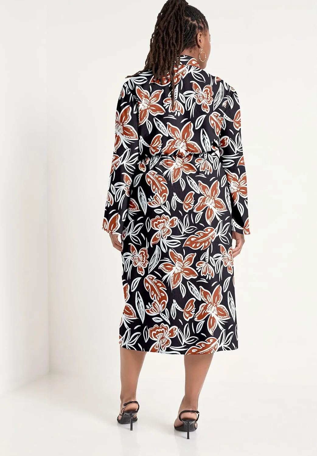 Women's Plus Size Midi Wrap Dress
