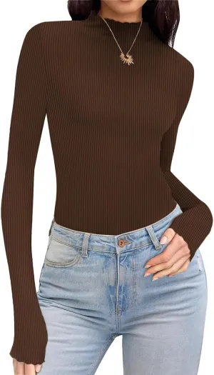 Womens Slim Fitted Crop Shirts Basic Round Neck Solid Long Sleeve Top Going Out Workout Tunic Dressy Casual Blouses