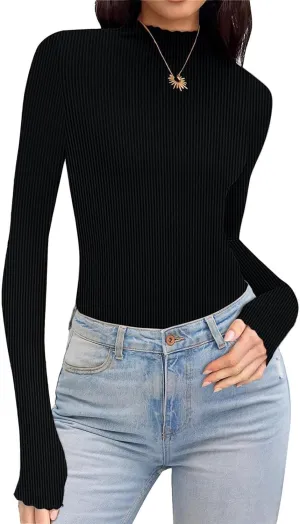 Womens Slim Fitted Crop Shirts Basic Round Neck Solid Long Sleeve Top Going Out Workout Tunic Dressy Casual Blouses