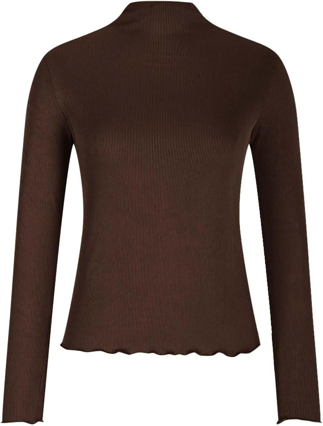 Womens Slim Fitted Crop Shirts Basic Round Neck Solid Long Sleeve Top Going Out Workout Tunic Dressy Casual Blouses