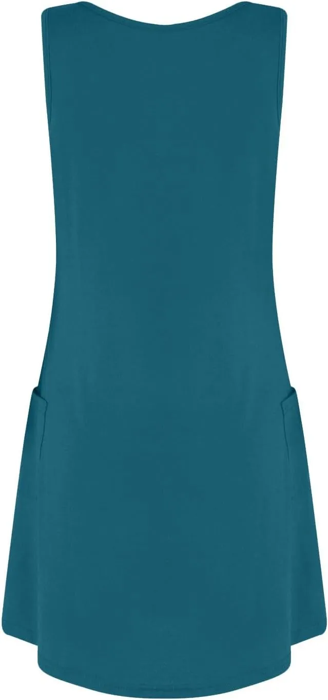 Womens Summer Dresses 2025 Loose V Neck Sleeveless Sundresses Swimsuit Coverup with Pockets
