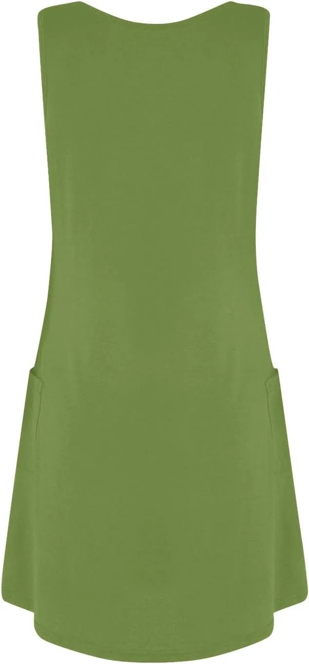 Womens Summer Dresses 2025 Loose V Neck Sleeveless Sundresses Swimsuit Coverup with Pockets