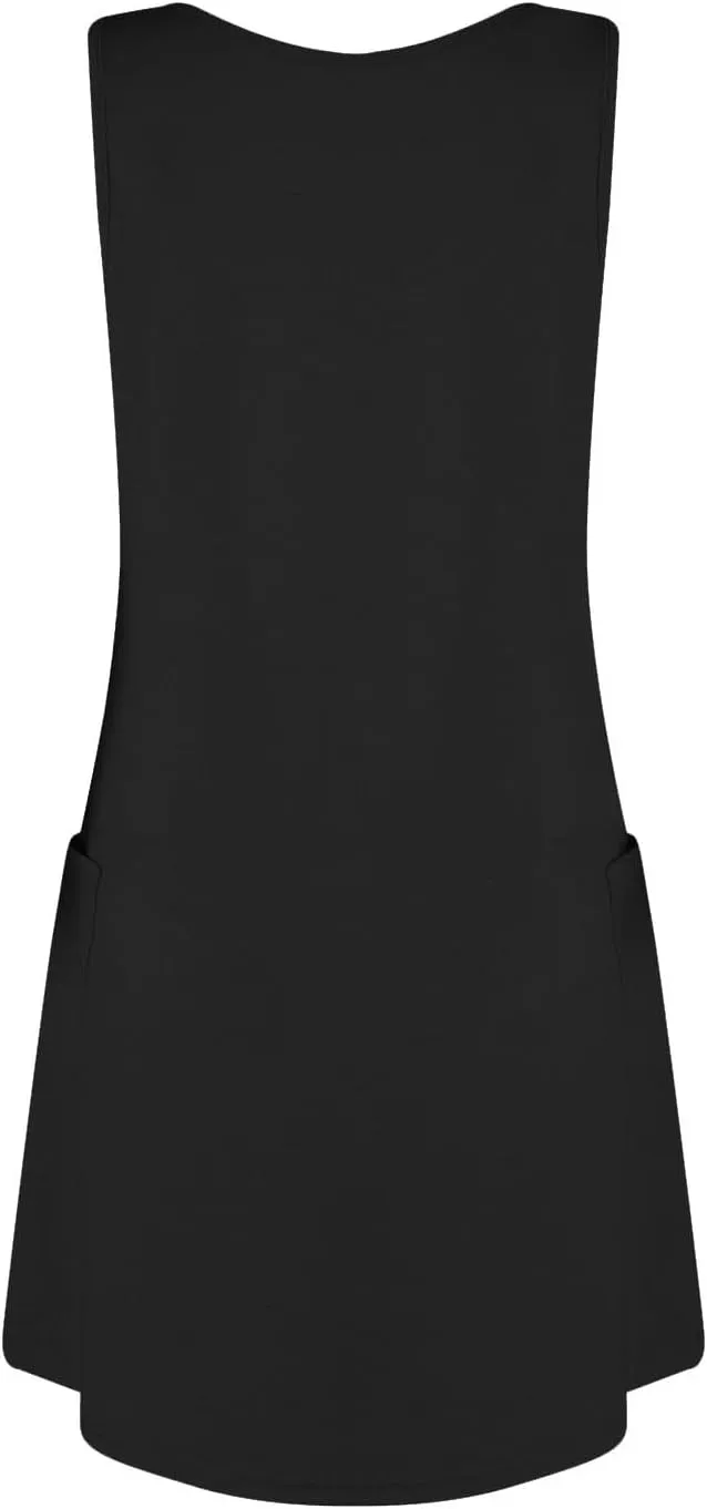 Womens Summer Dresses 2025 Loose V Neck Sleeveless Sundresses Swimsuit Coverup with Pockets
