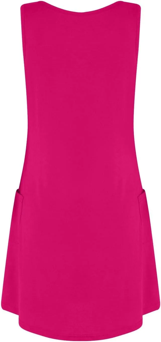Womens Summer Dresses 2025 Loose V Neck Sleeveless Sundresses Swimsuit Coverup with Pockets