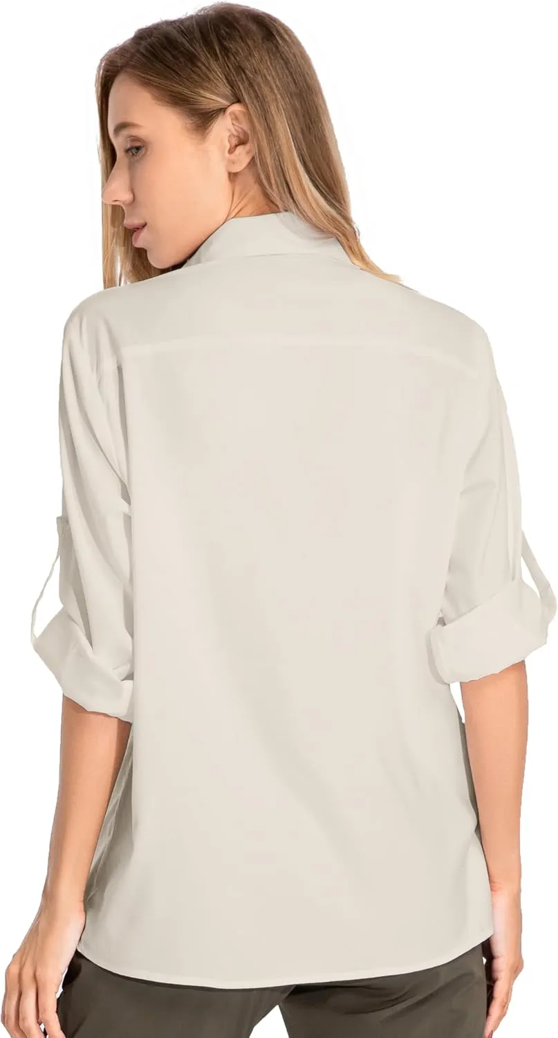 Women's UPF 50 Long Sleeve Sun Protection Shirts Quick Dry Outdoor Fishing Hiking Travel Shirt
