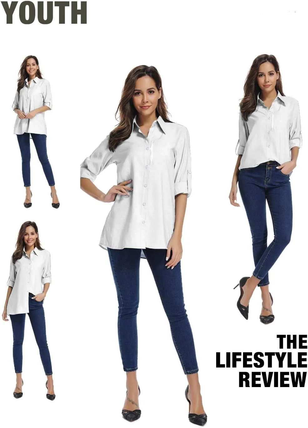Women's UPF 50 Long Sleeve Sun Protection Shirts Quick Dry Outdoor Fishing Hiking Travel Shirt