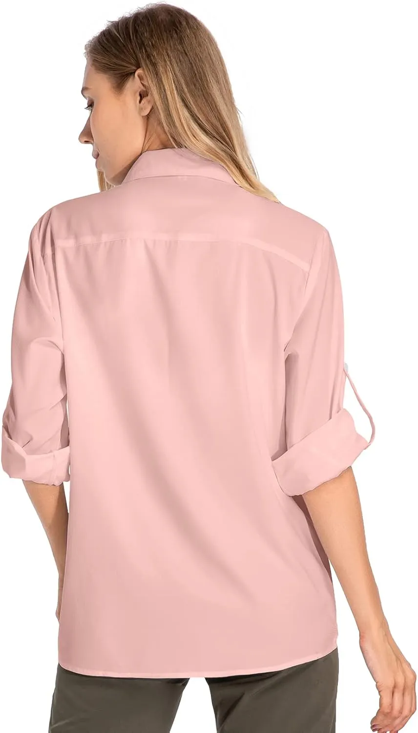 Women's UPF 50 Long Sleeve Sun Protection Shirts Quick Dry Outdoor Fishing Hiking Travel Shirt
