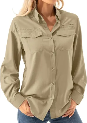 Women's UPF 50  Long Sleeve UV Shirts Sun Protection Outdoor Cool Quick Dry Fishing Hiking Safari Travel Gardening Shirts