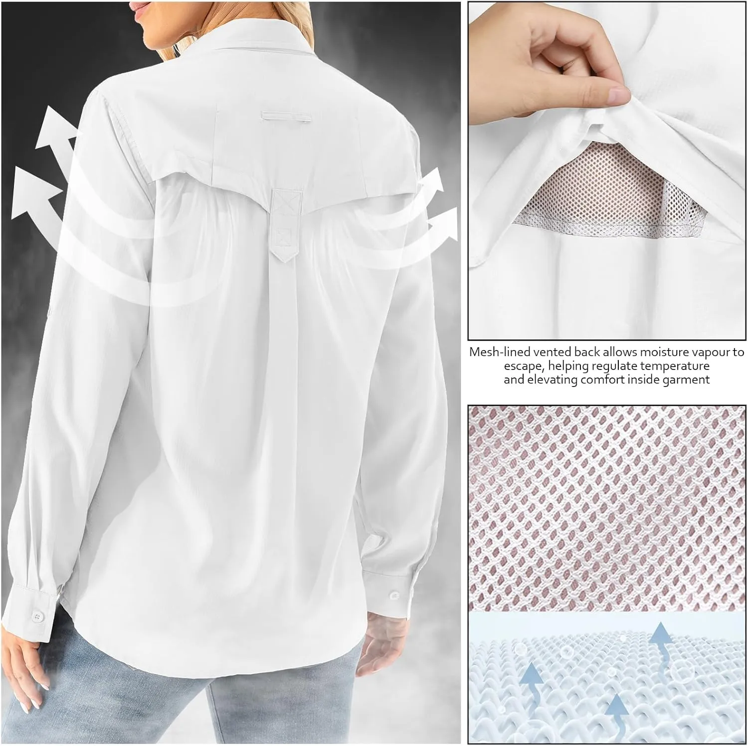Women's UPF 50  Long Sleeve UV Shirts Sun Protection Outdoor Cool Quick Dry Fishing Hiking Safari Travel Gardening Shirts