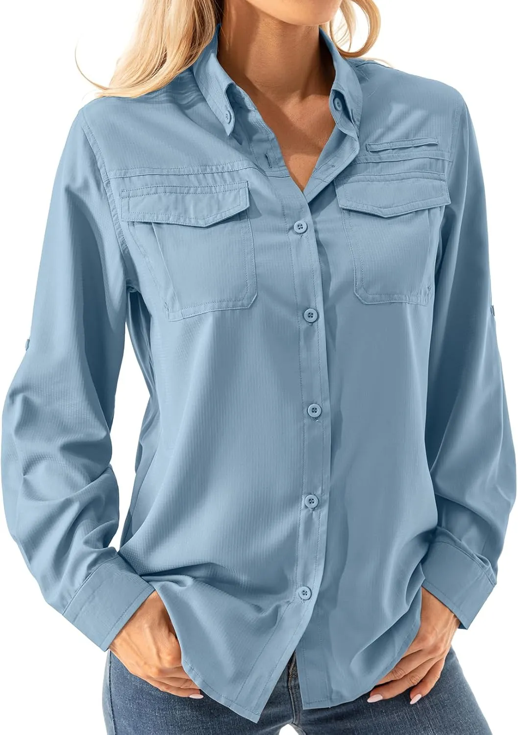 Women's UPF 50  Long Sleeve UV Shirts Sun Protection Outdoor Cool Quick Dry Fishing Hiking Safari Travel Gardening Shirts