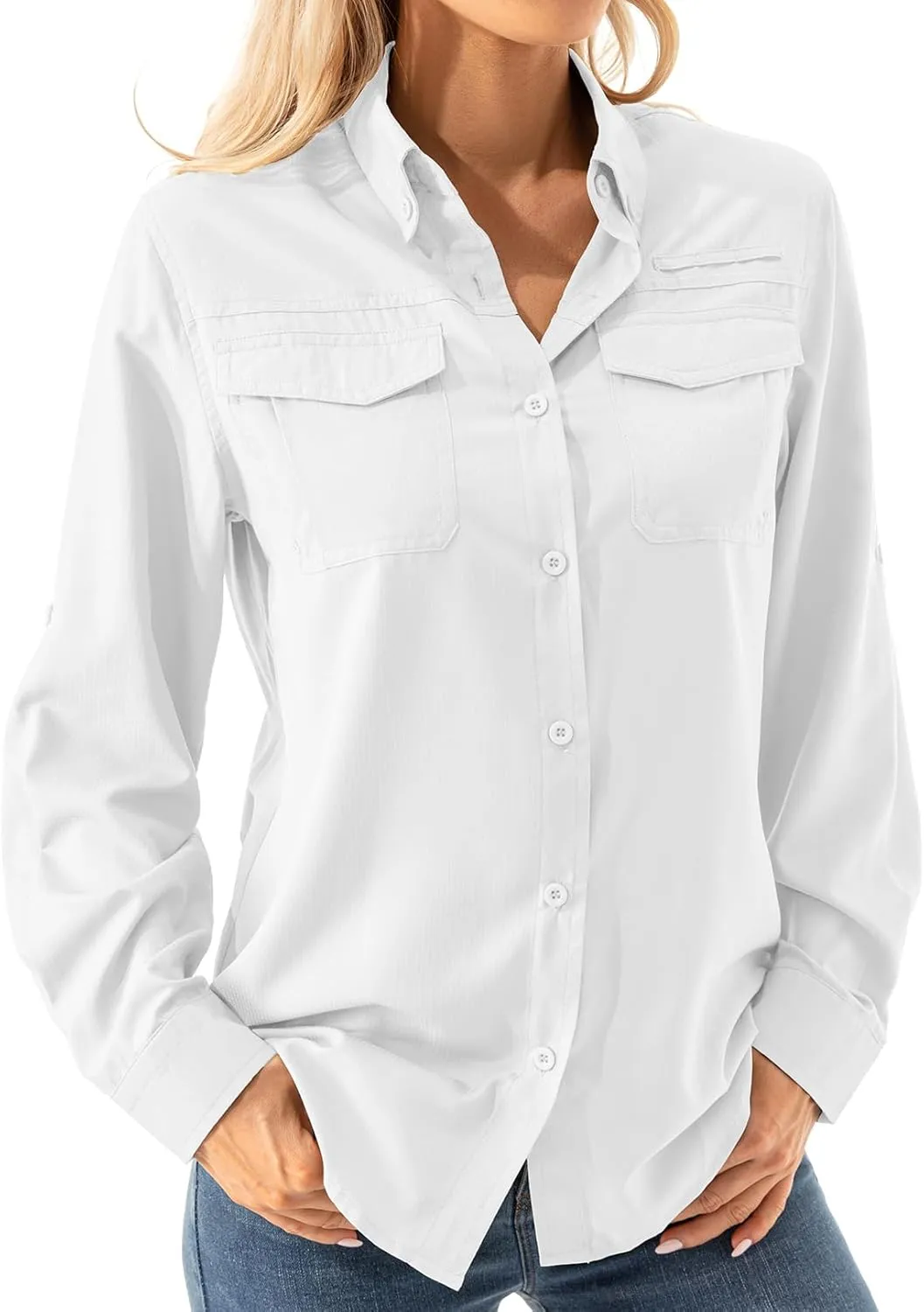 Women's UPF 50  Long Sleeve UV Shirts Sun Protection Outdoor Cool Quick Dry Fishing Hiking Safari Travel Gardening Shirts