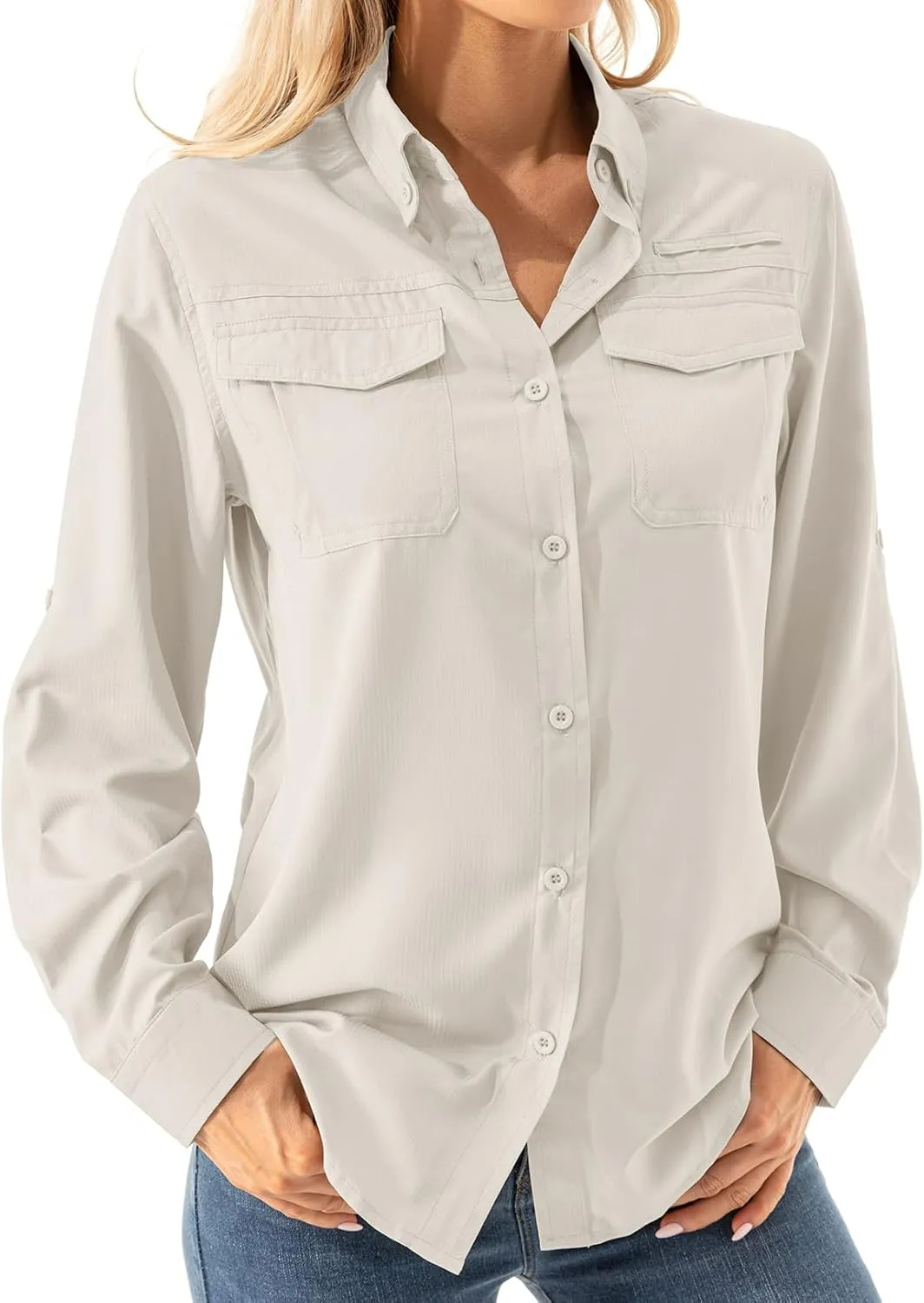 Women's UPF 50  Long Sleeve UV Shirts Sun Protection Outdoor Cool Quick Dry Fishing Hiking Safari Travel Gardening Shirts
