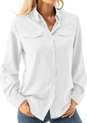 Women's UPF 50  Long Sleeve UV Shirts Sun Protection Outdoor Cool Quick Dry Fishing Hiking Safari Travel Gardening Shirts