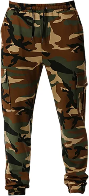 Ymosrh Mens Pants Fashion Men's Patchwork Camouflage Jogging Pants Outdoor Sports Fitness Stretch